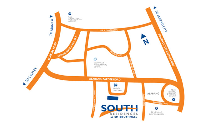 South Residences Location Map