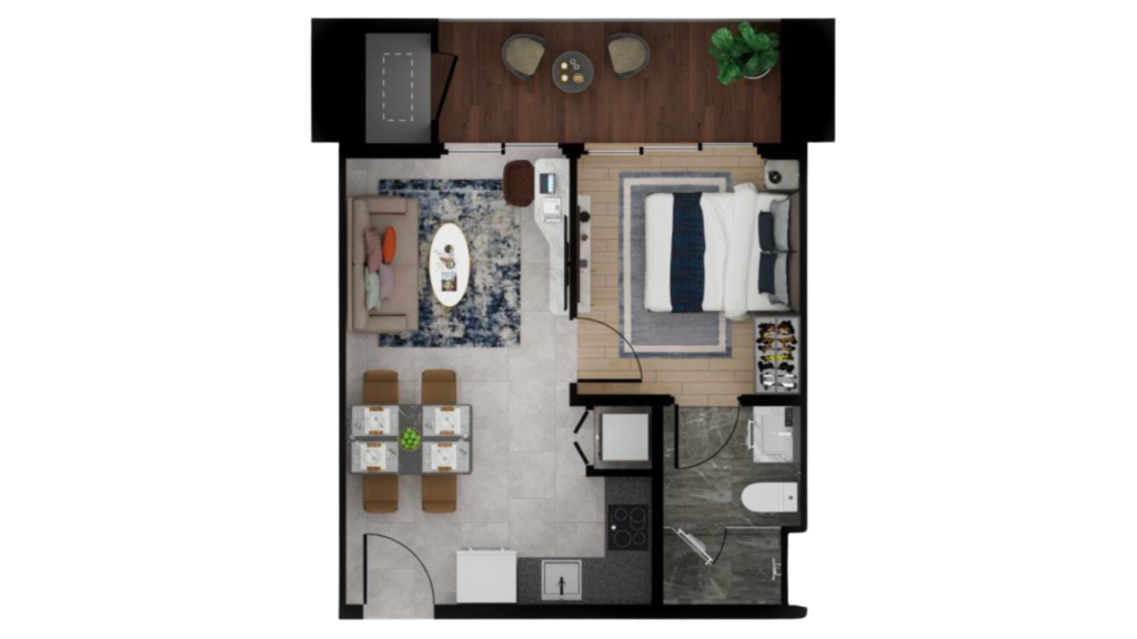 1 Bedroom Unit Layout - Mantawi Residences