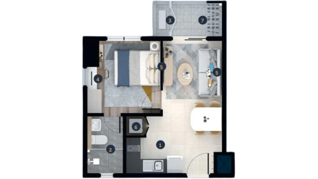 1 Bedroom Unit Layout Mira Residences